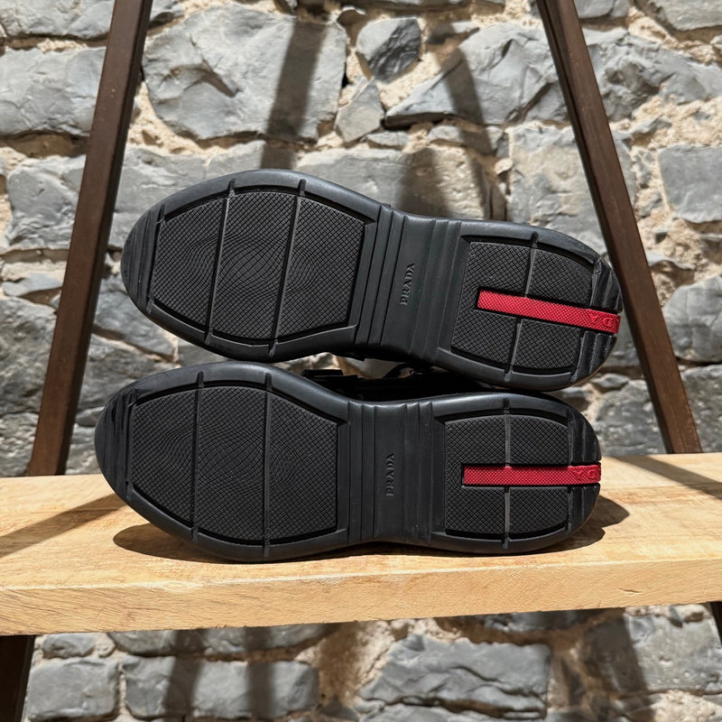 Prada Linea Rossa 2018 America's Cup Black Leather Mesh High-top Sneakers