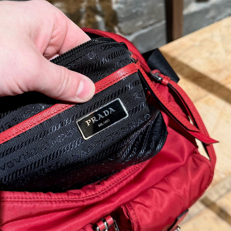 Sac à bandoulière Prada 2020 en nylon tessuto rouge