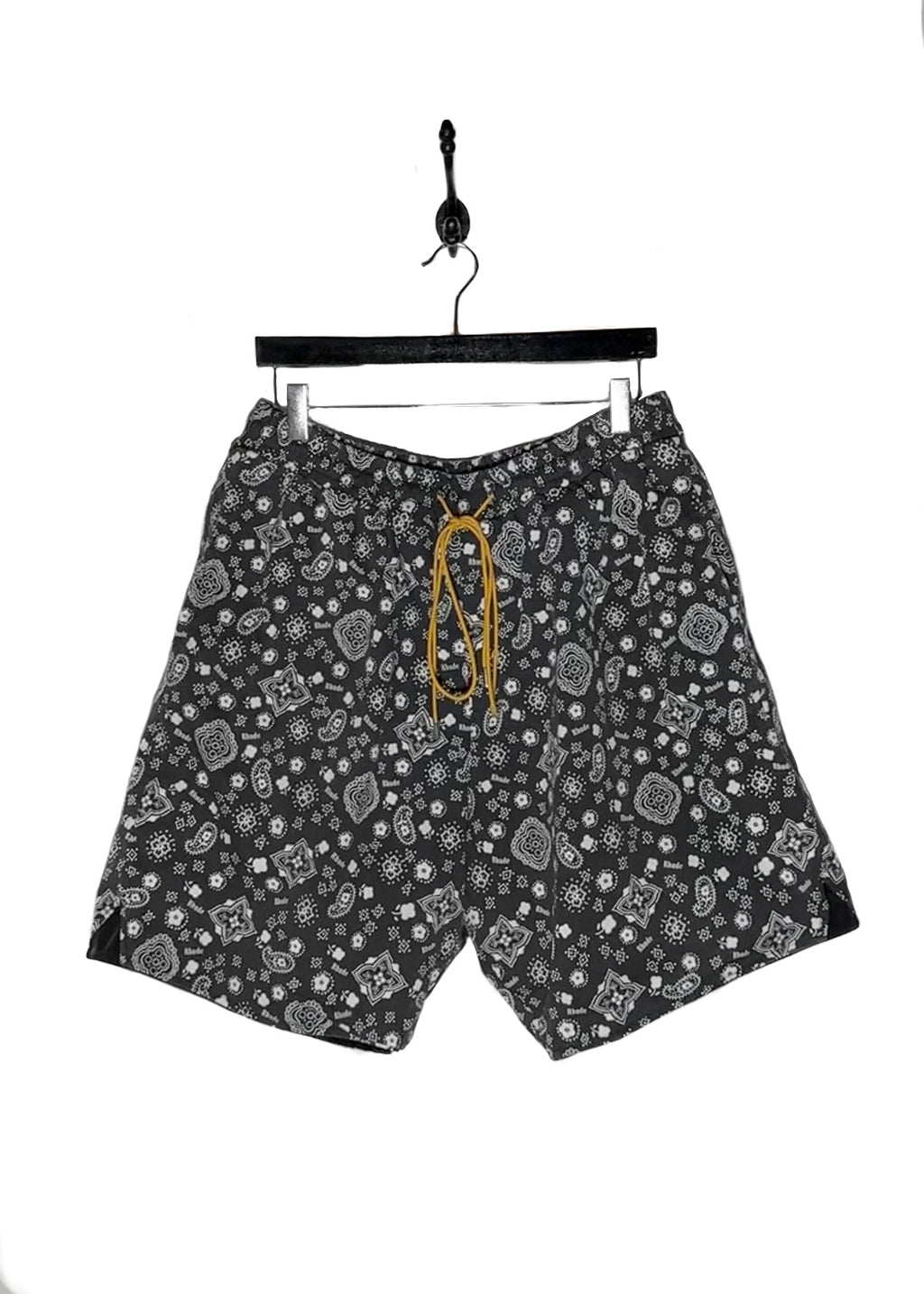 Main photo of Rhude Black White Bandana Pattern Sergé Shorts