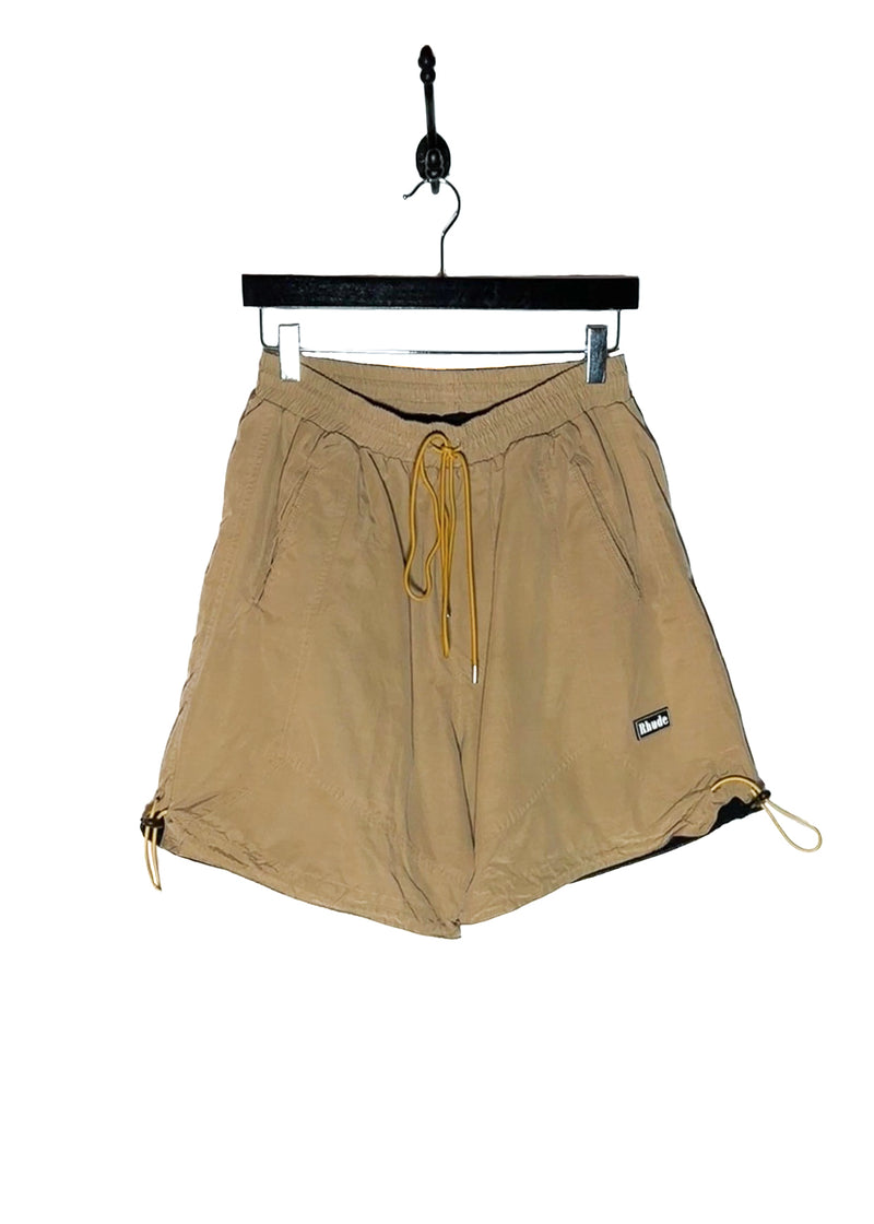 Main photo of Rhude Fighter Flight Beige Cotton Blend Drawstring Shorts