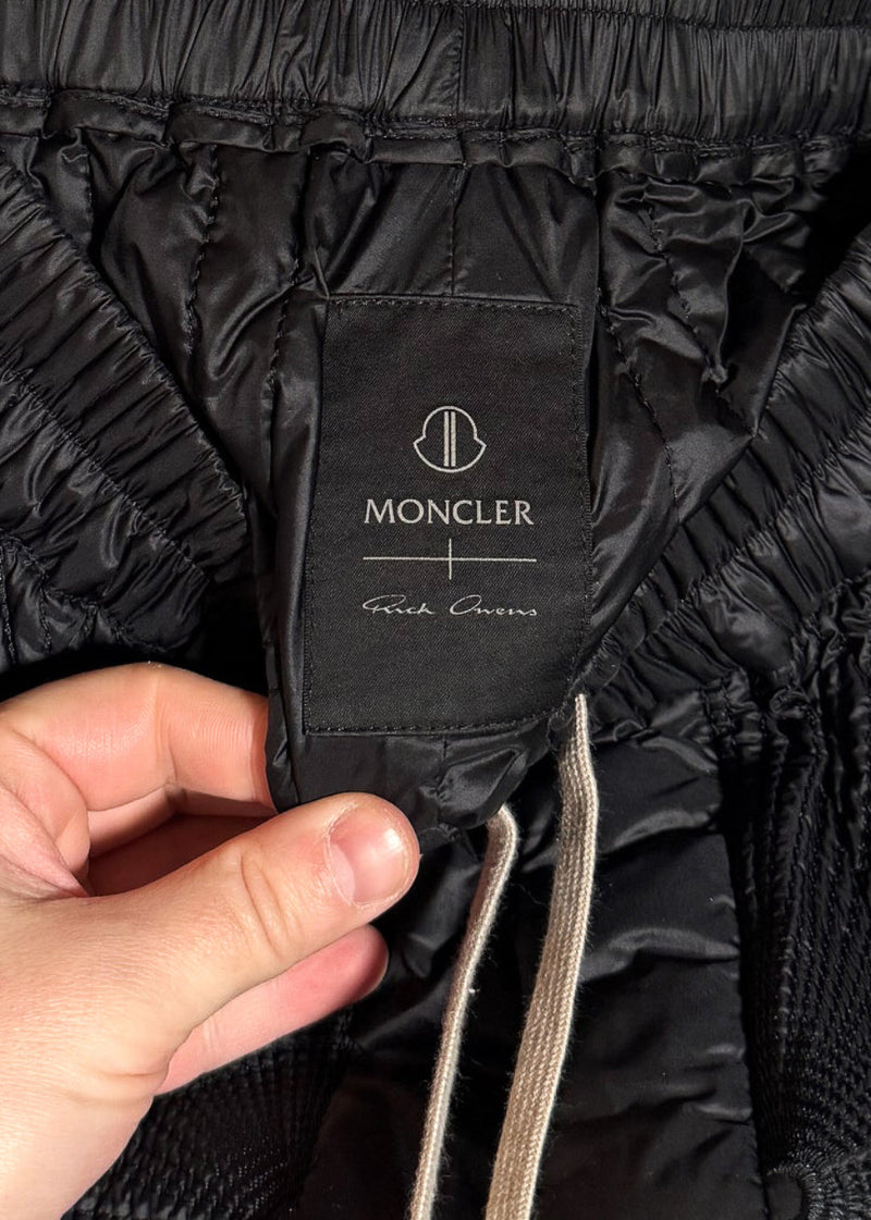 Waistline area of Rick Owens X Moncler Black Quilted Boxer Shorts