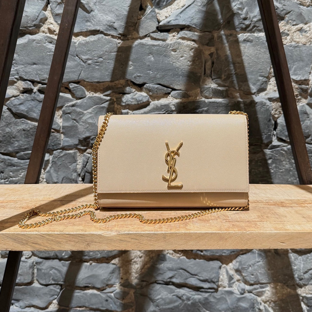 Main photo of Saint Laurent Beige Grain de Poudre Medium Kate Chain Bag