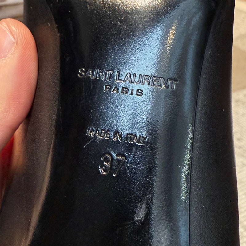 Saint Laurent Black Leather Paris 100 Pumps
