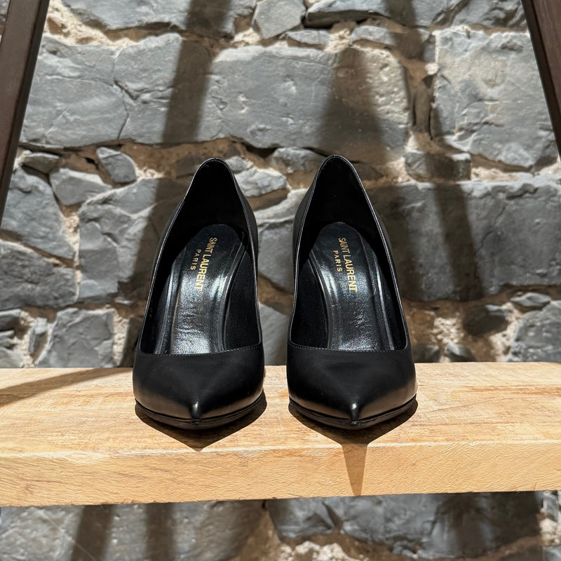 Saint Laurent Black Leather Paris 100 Pumps