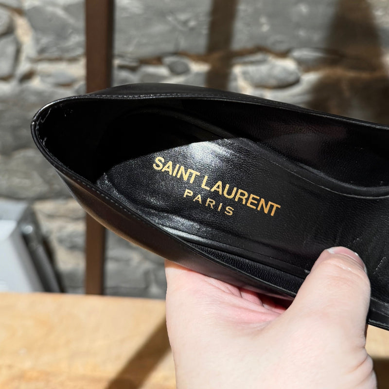 Saint Laurent Black Leather Paris 100 Pumps