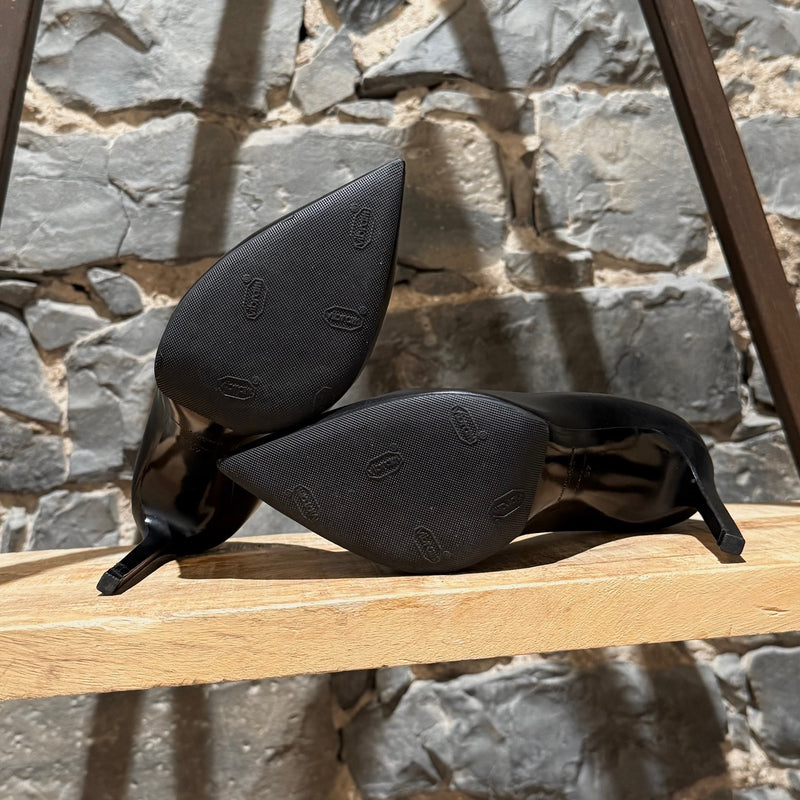 Saint Laurent Black Leather Paris 100 Pumps