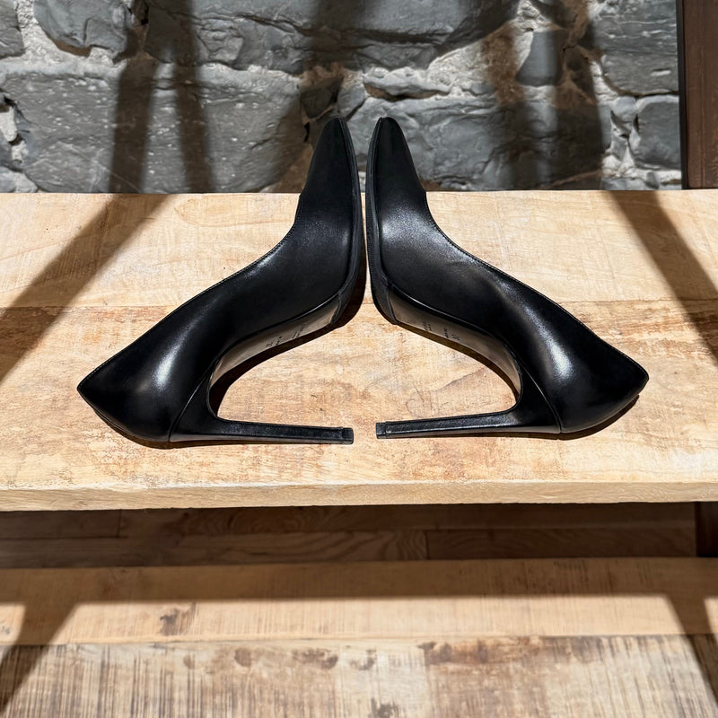 Saint Laurent Black Leather Paris 100 Pumps