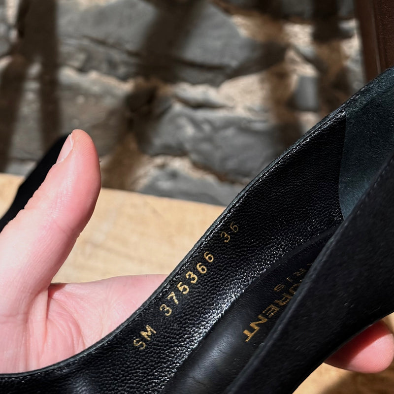Saint Laurent Black Suede Paris 100 Pumps