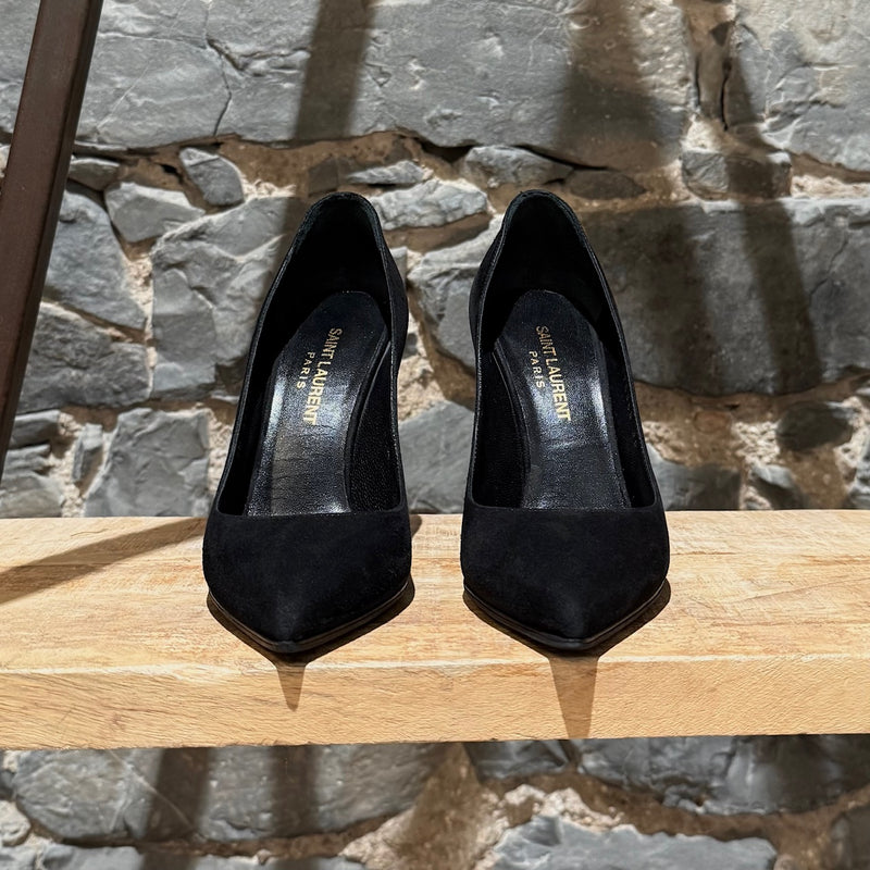 Saint Laurent Black Suede Paris 100 Pumps