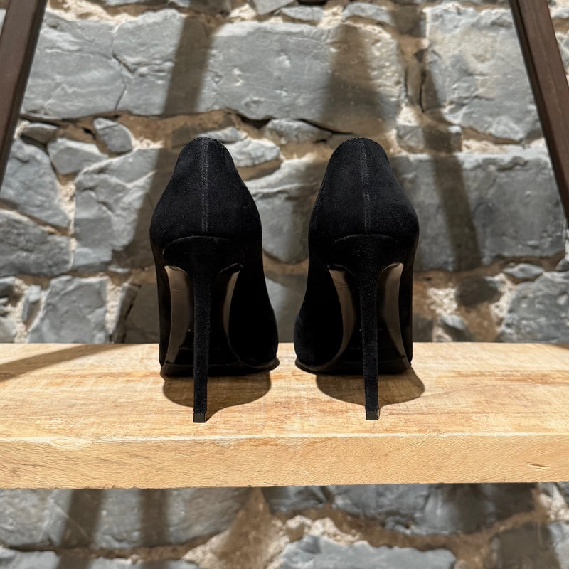 Saint Laurent Black Suede Paris 100 Pumps