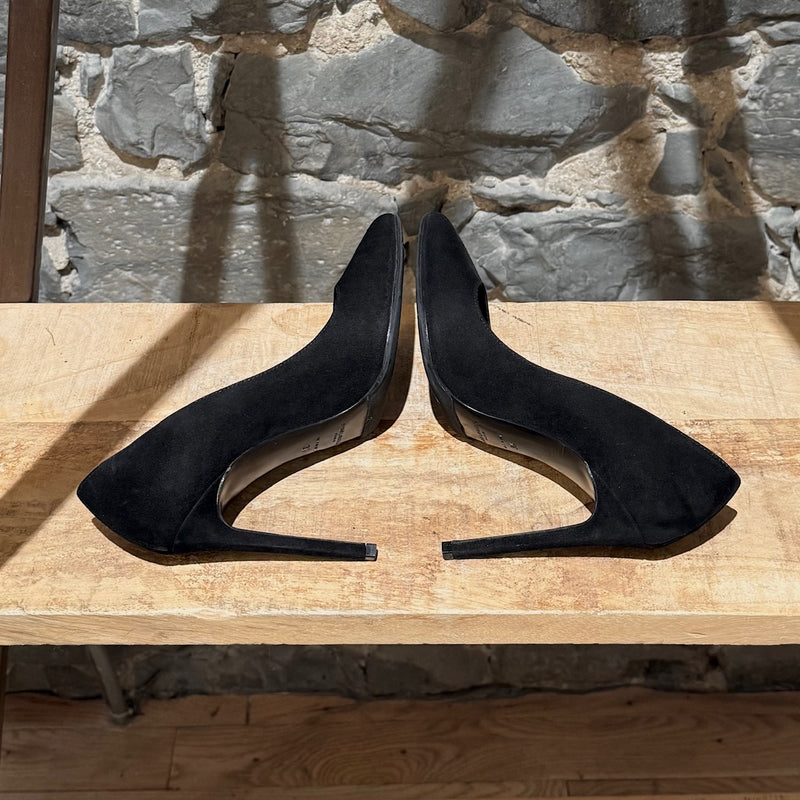Saint Laurent Black Suede Paris 100 Pumps
