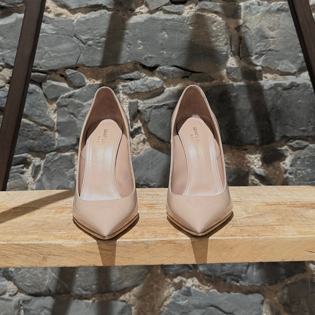 Saint Laurent Nude Patent Anja 100 Pumps