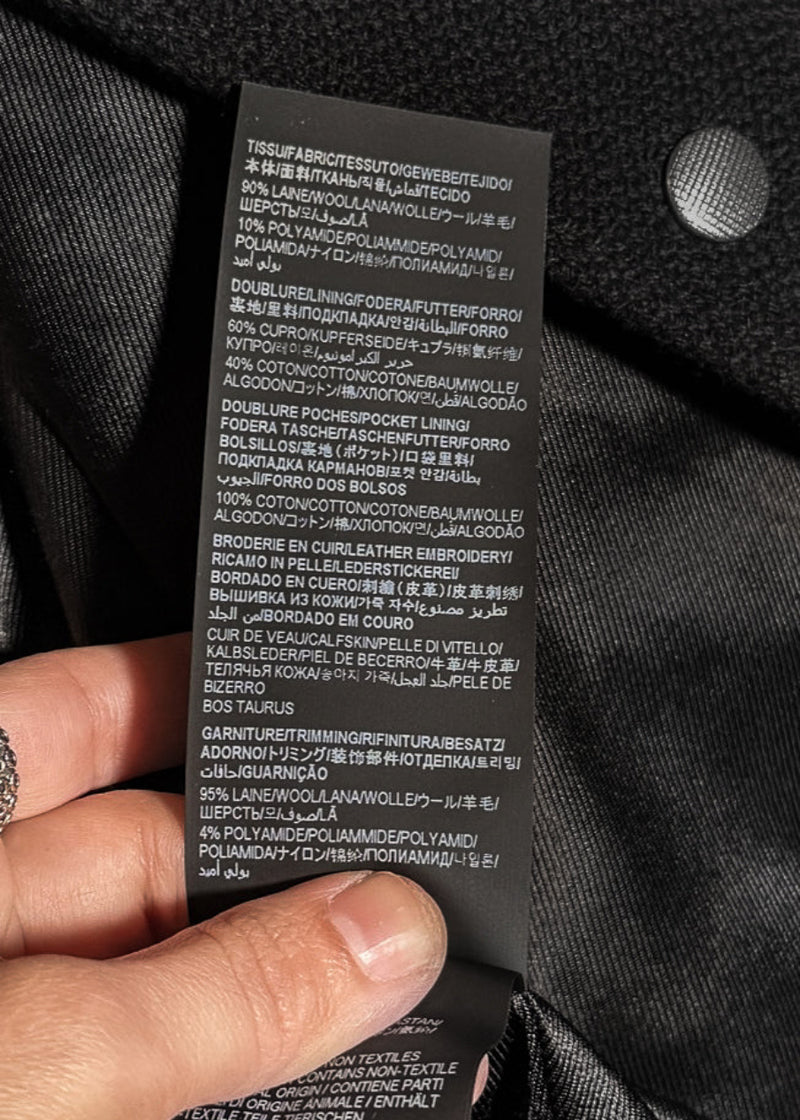 Labels of Saint Laurent Signature Logo Back Teddy Bomber Jacket