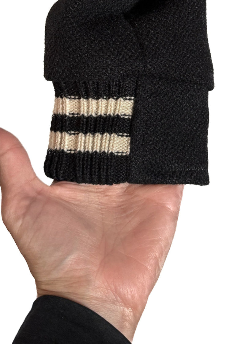 Sleeve cuff of Saint Laurent Signature Logo Back Teddy Bomber Jacket