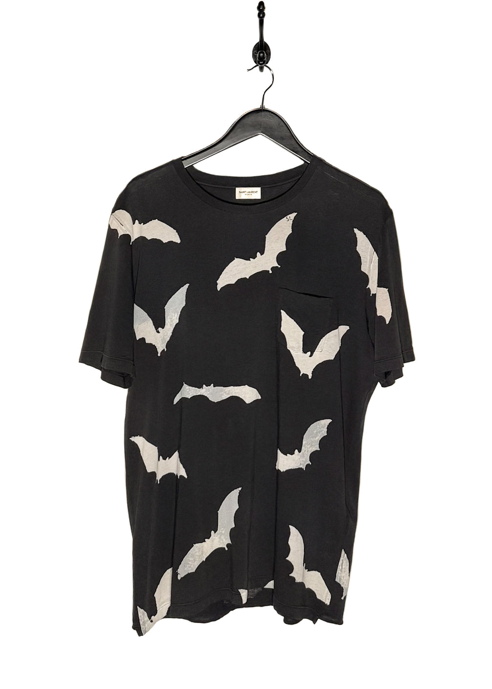 Saint Laurent SS19 Bat Prints Faded Black T-shirt