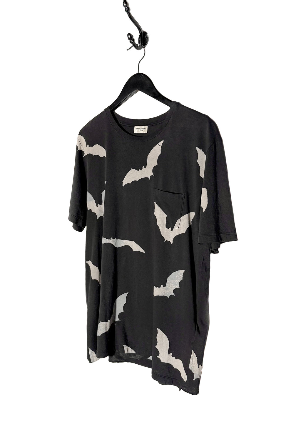 Saint Laurent SS19 Bat Prints Faded Black T-shirt