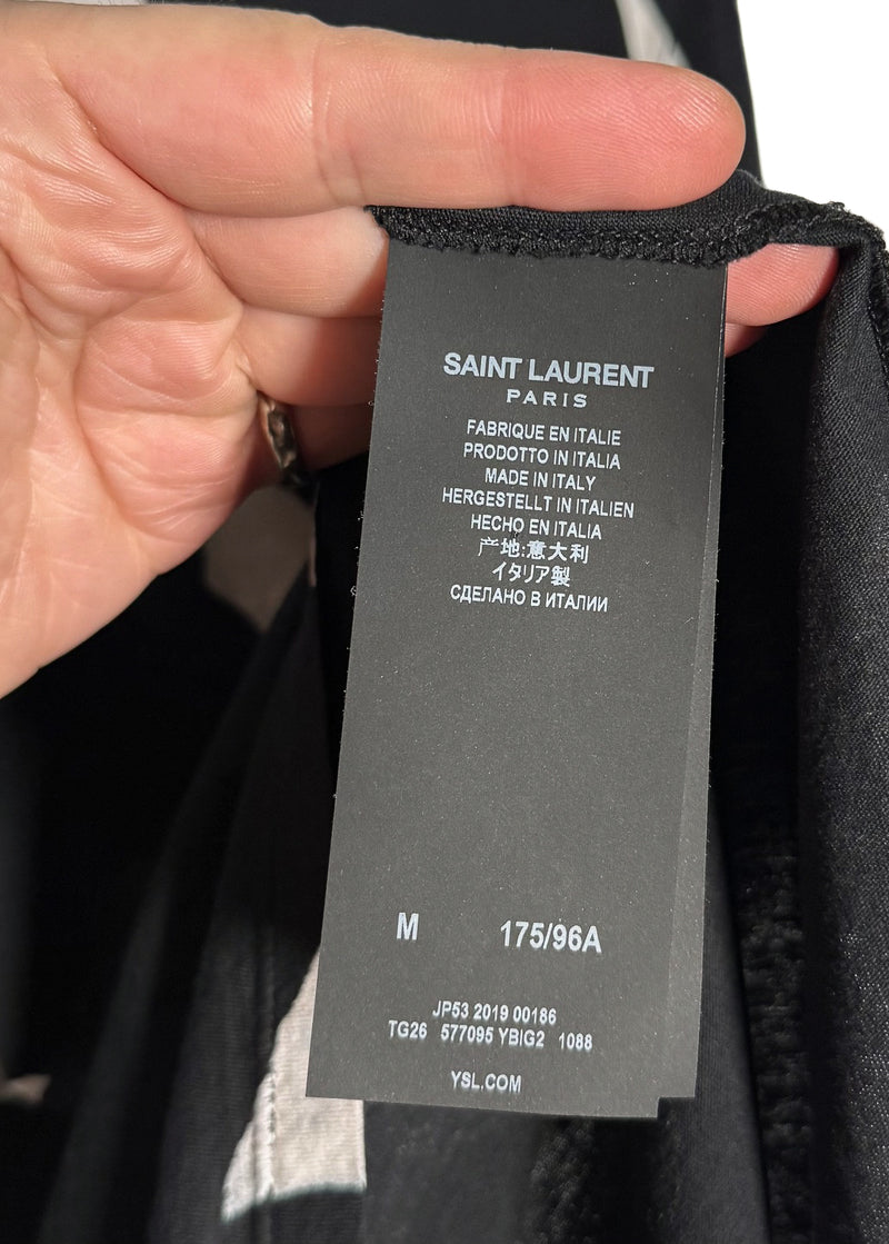 Saint Laurent SS19 Bat Prints Faded Black T-shirt