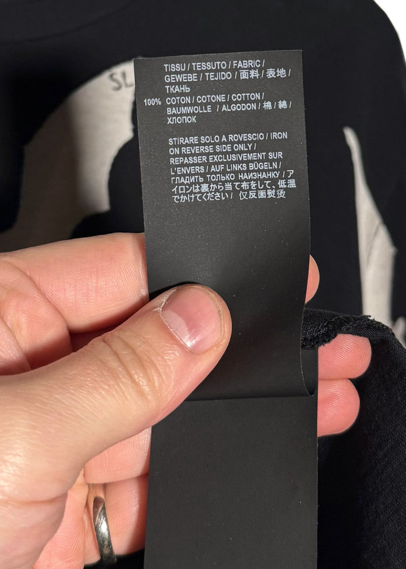 Saint Laurent SS19 Bat Prints Faded Black T-shirt