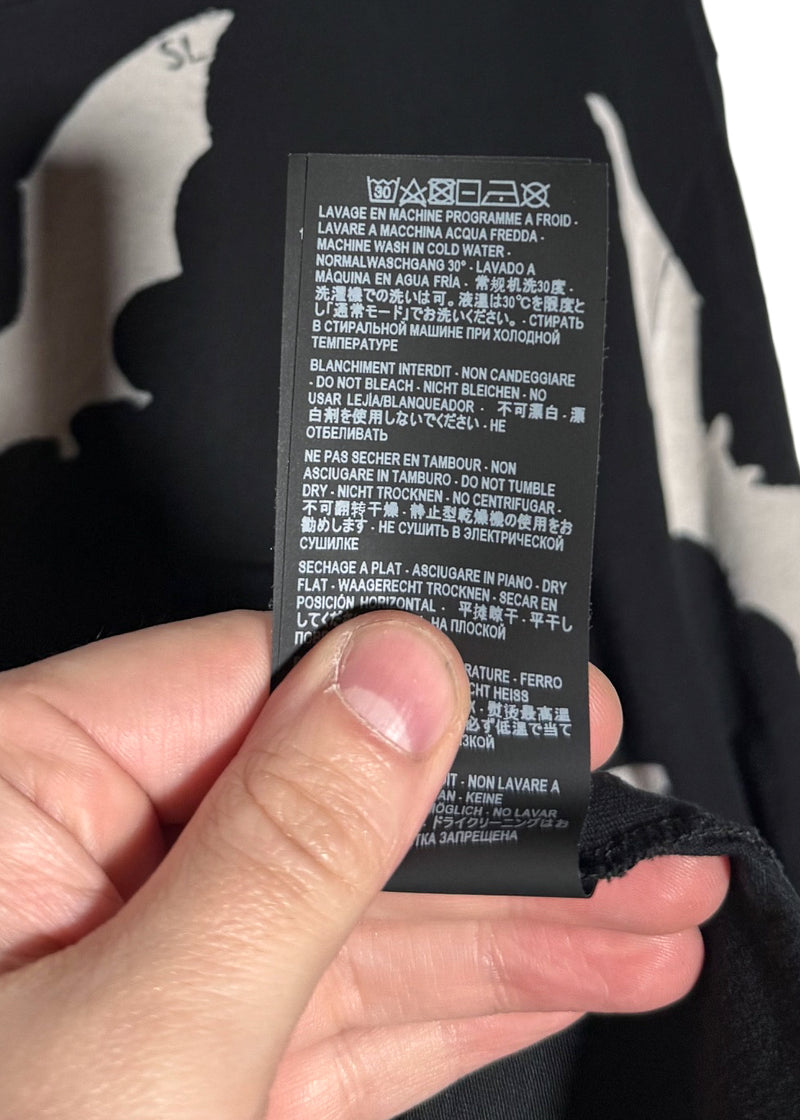 Saint Laurent SS19 Bat Prints Faded Black T-shirt