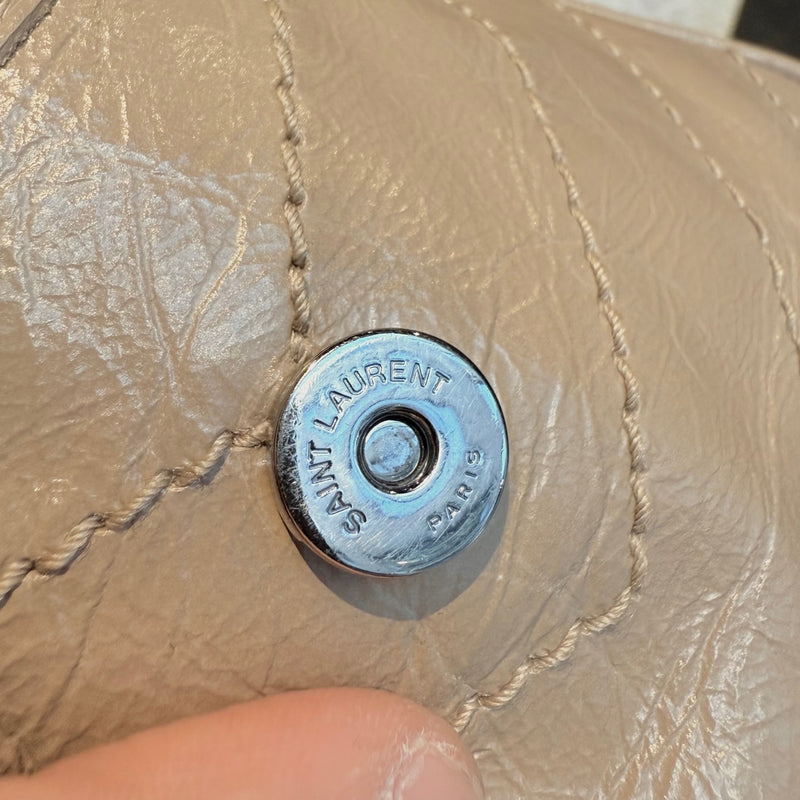 Saint Laurent Taupe Vintage Leather Niki Baby Monogram Chain Bag