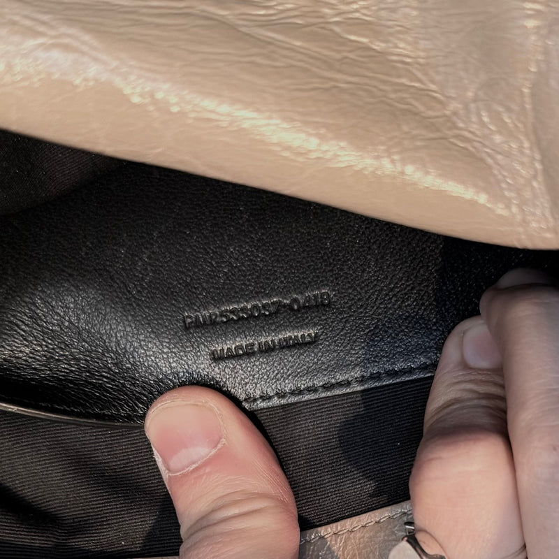 Saint Laurent Taupe Vintage Leather Niki Baby Monogram Chain Bag