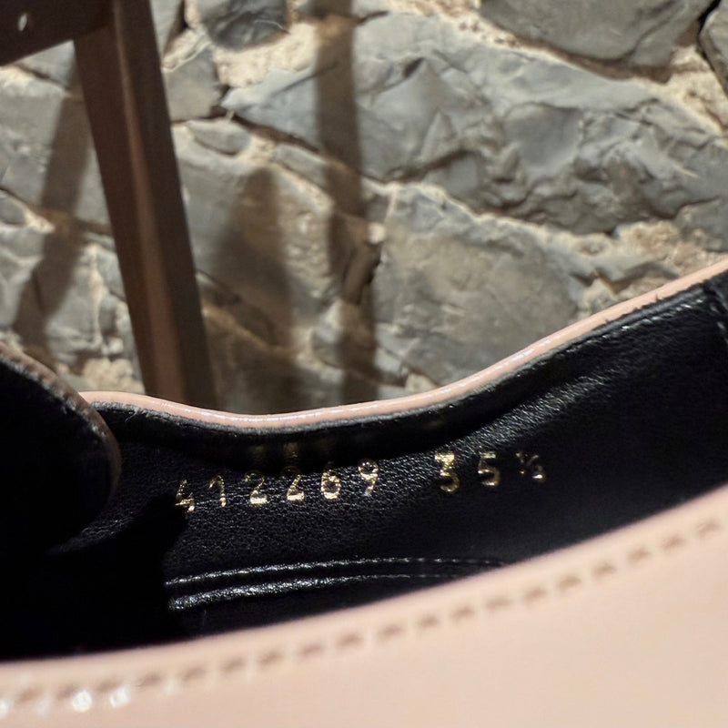 Stella McCartney Pink Patent Faux Leather Monk Strap Platform Shoes