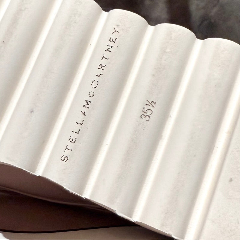 Stella McCartney Pink Patent Faux Leather Monk Strap Platform Shoes