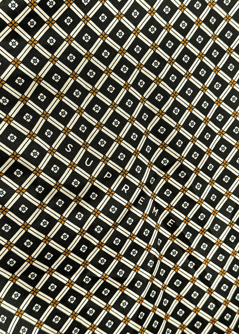 Close-up on Supreme 2020 Black Paisley Satin Pyjama Set