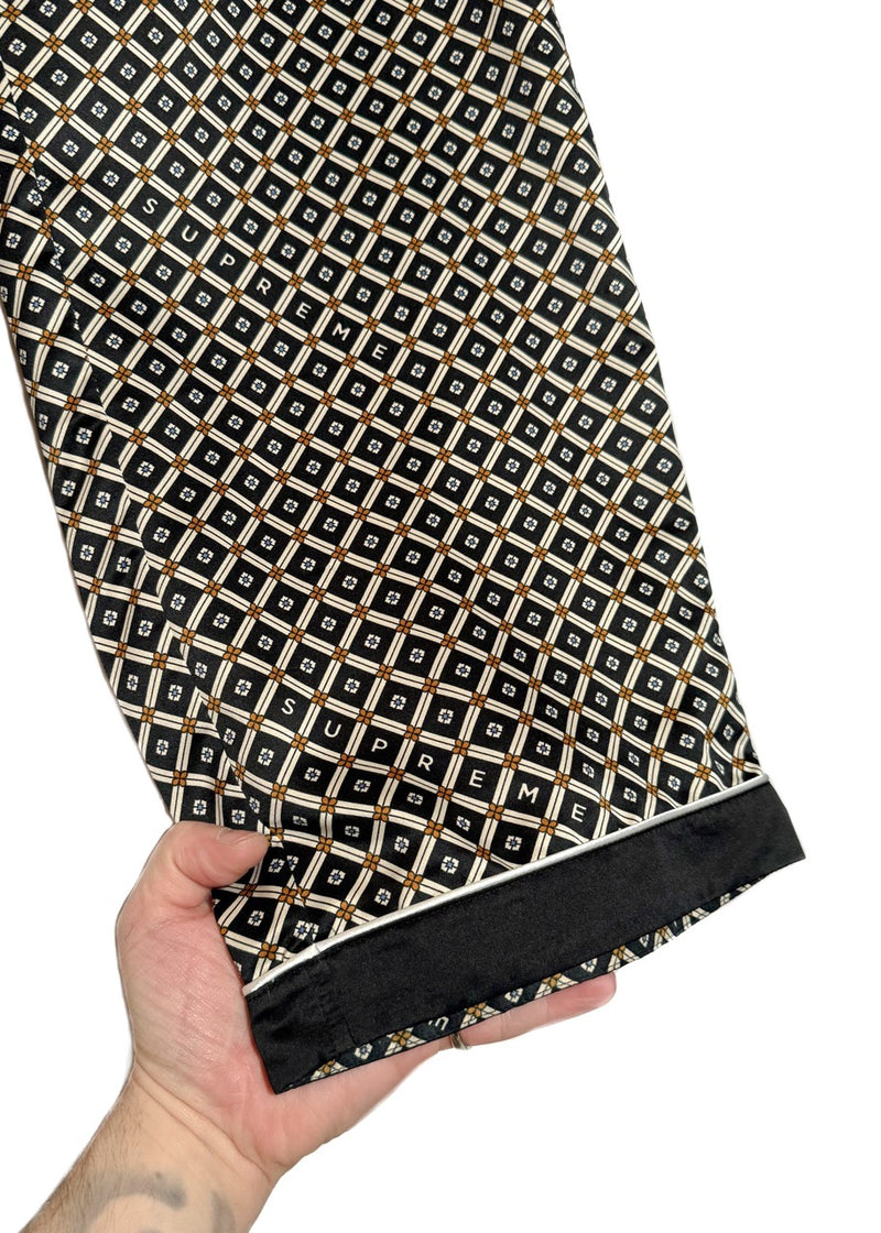 Bottom hem of Supreme 2020 Black Paisley Satin Pyjama Set
