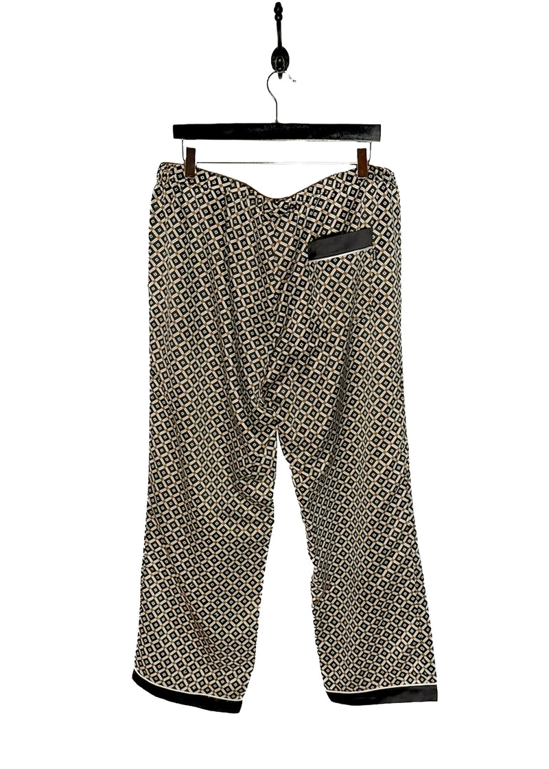 Bottom back view of Supreme 2020 Black Paisley Satin Pyjama Set