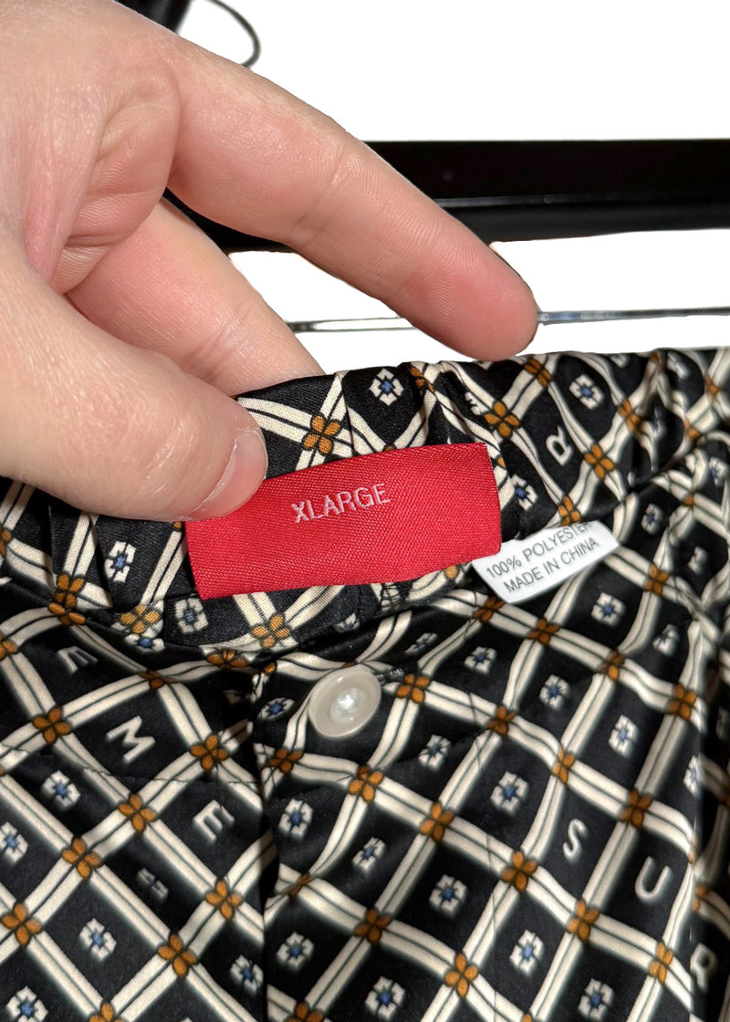 Labels of Supreme 2020 Black Paisley Satin Pyjama Set