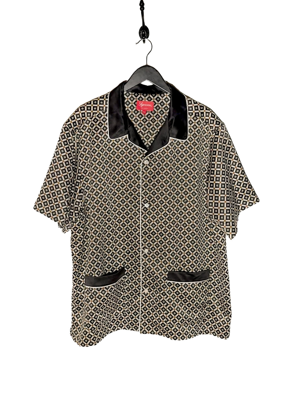 Top Front view of Supreme 2020 Black Paisley Satin Pyjama Set