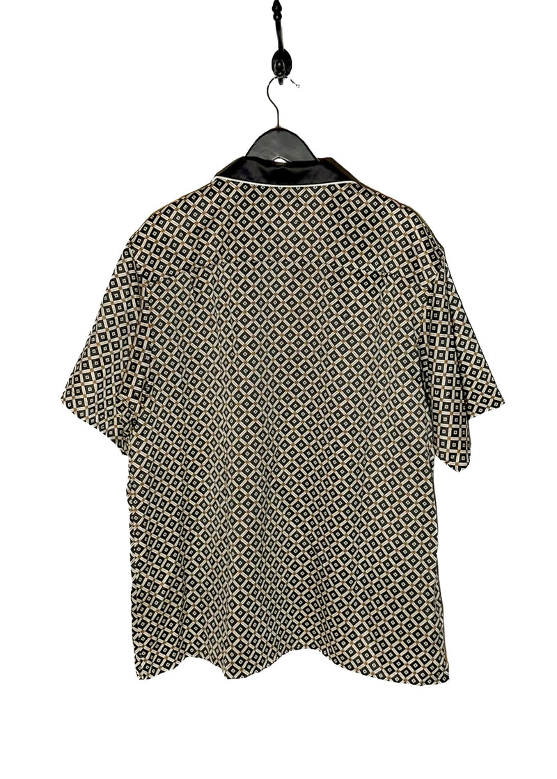 top back view of Supreme 2020 Black Paisley Satin Pyjama Set