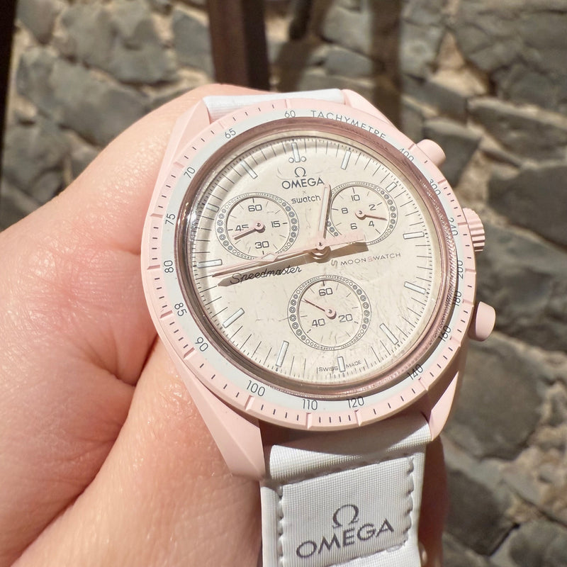 Swatch X Omega "Mission To Venus" White Moonswatch Watch