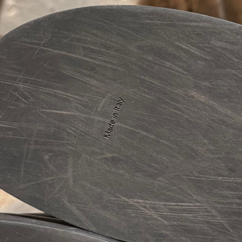 The Row Black Leather Sabot Slip-on Mules