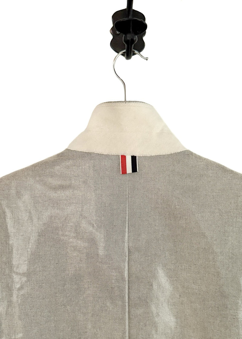 Back view of Thom Browne Coated Cotton Coat