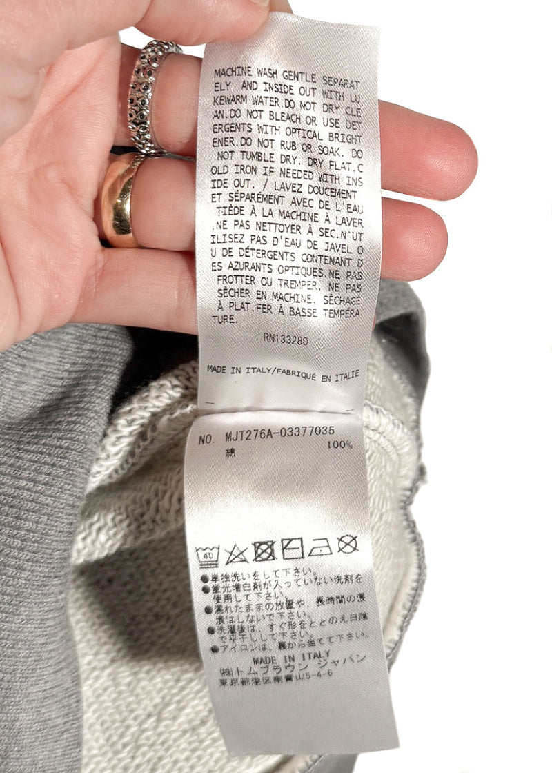 Thom Browne Diagonal Tricolour Stripe Grey Sweatshirt