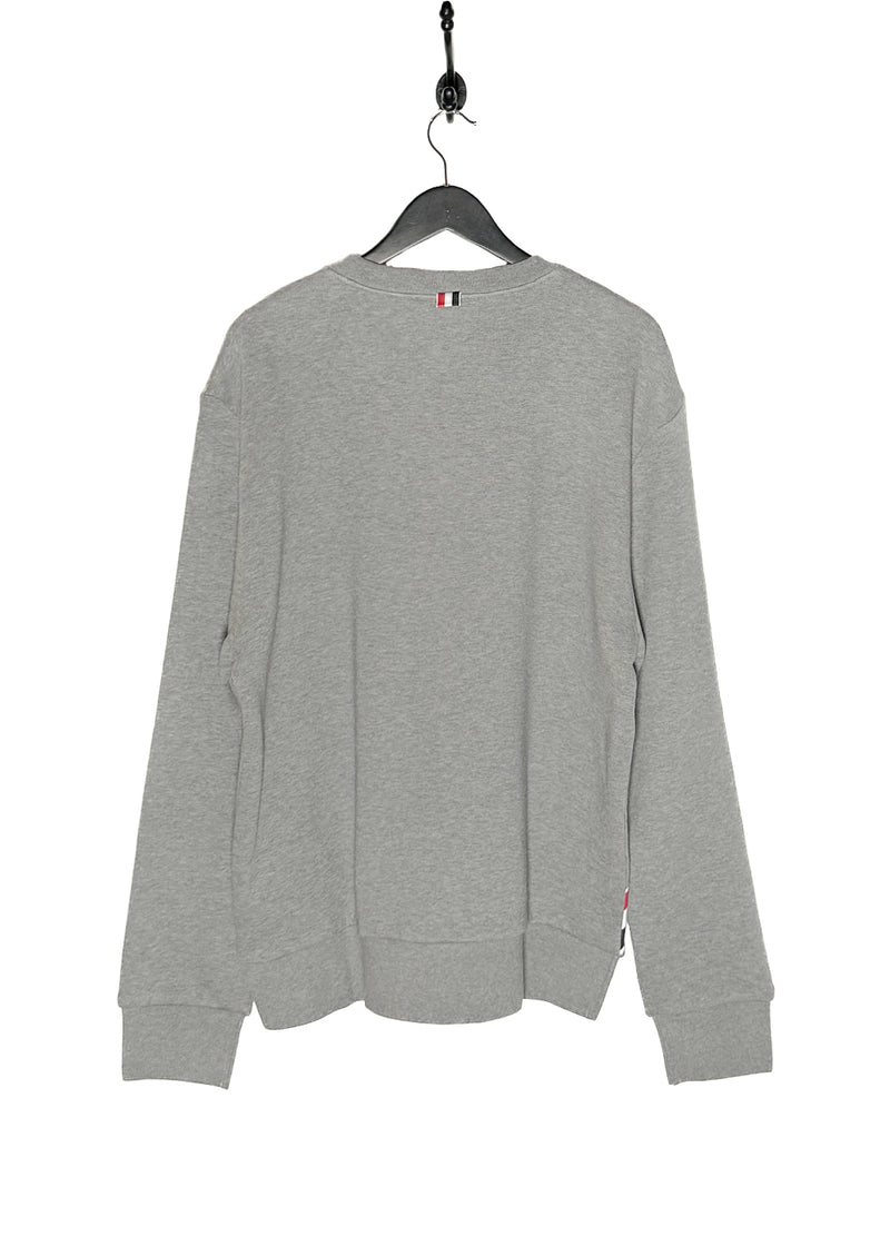 Thom Browne Diagonal Tricolour Stripe Grey Sweatshirt