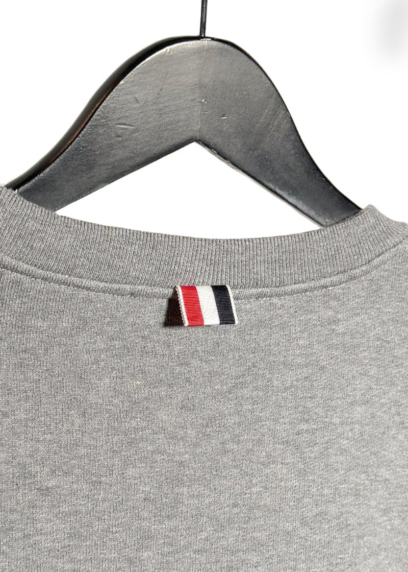 Thom Browne Diagonal Tricolour Stripe Grey Sweatshirt