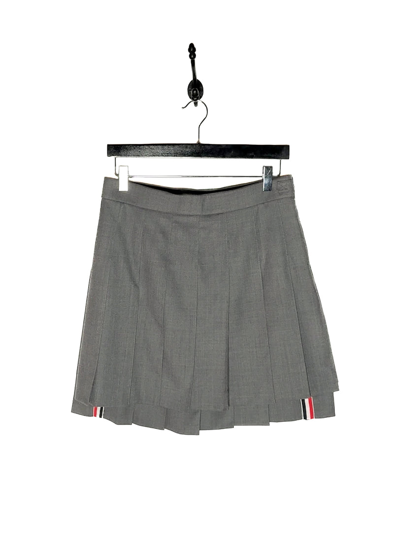 Main photo of Thom Browne Grey Wool Pleated Skirt