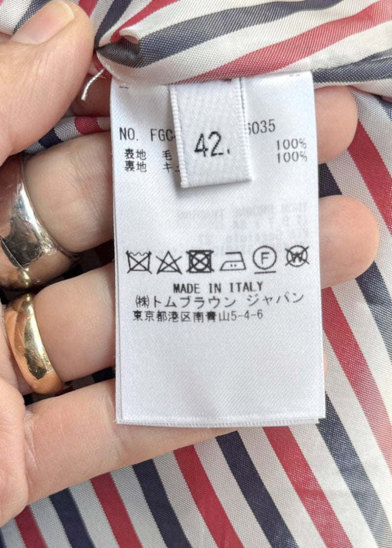 Size label of Thom Browne Grey Wool Pleated Skirt