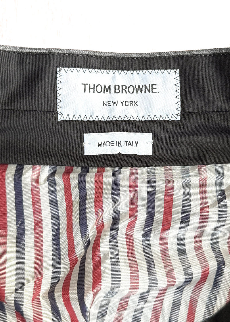 Waistline area of Thom Browne Grey Wool Pleated Skirt