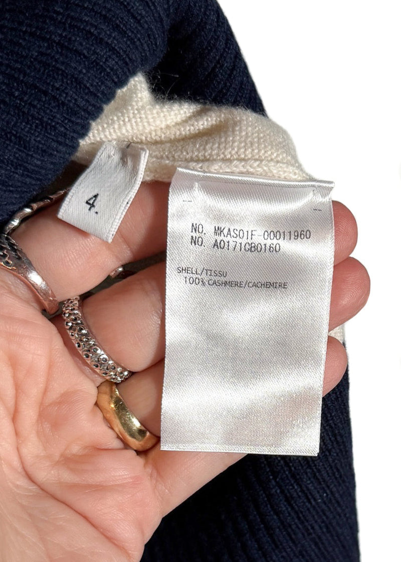 Thom Browne Ivory Colourblock Red Navy Cashmere Crewneck Sweater