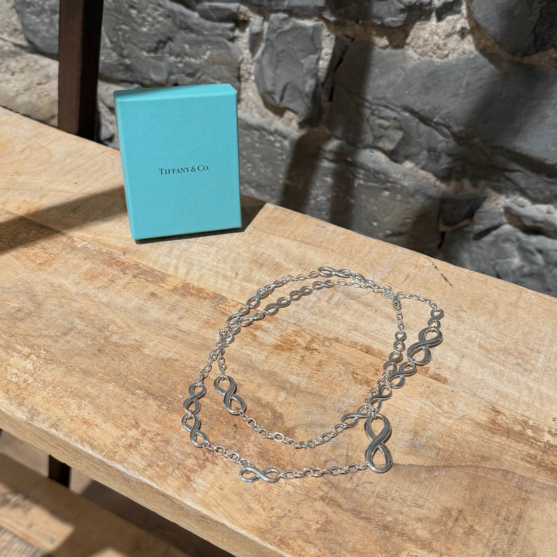 Tiffany & Co Long Infinity Station Sterling Silver Necklace
