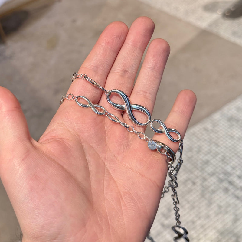 Tiffany & Co Long Infinity Station Sterling Silver Necklace