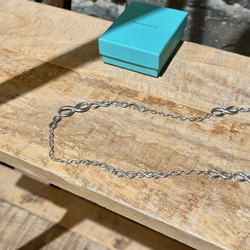 Tiffany & Co Long Infinity Station Sterling Silver Necklace