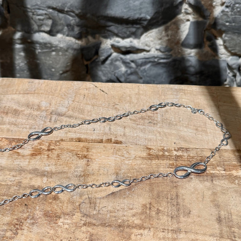Tiffany & Co Long Infinity Station Sterling Silver Necklace