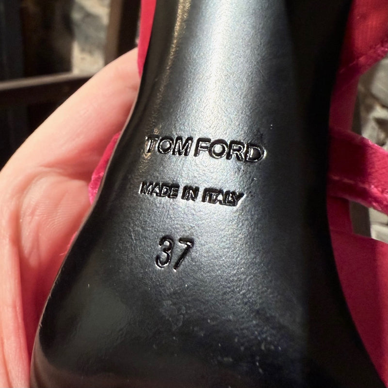 Tom Ford Fuchsia Satin Velvet Bow Pumps