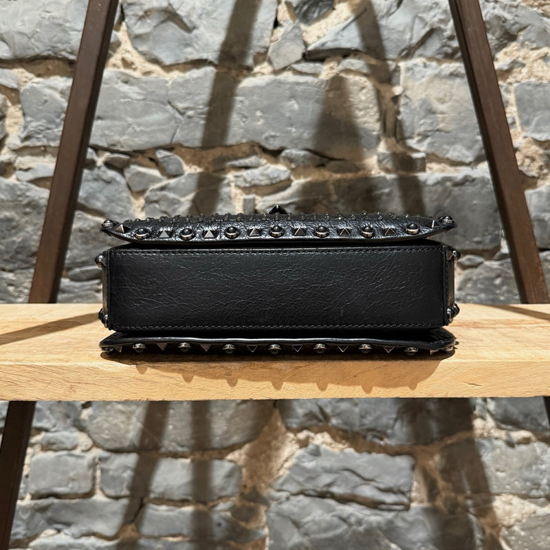 Valentino Black Star Crystal Rolling Rockstud Shoulder Bag