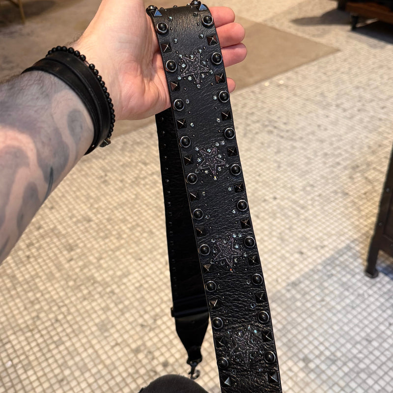 Valentino Black Star Crystal Rolling Rockstud Shoulder Bag